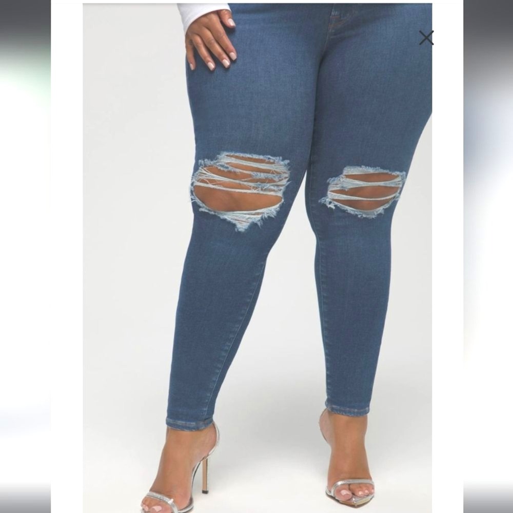 NEW Good American Always Fits Plus Size 28-32 Legs Skinny Jeans Stretchy NWT - Picture 4 of 9